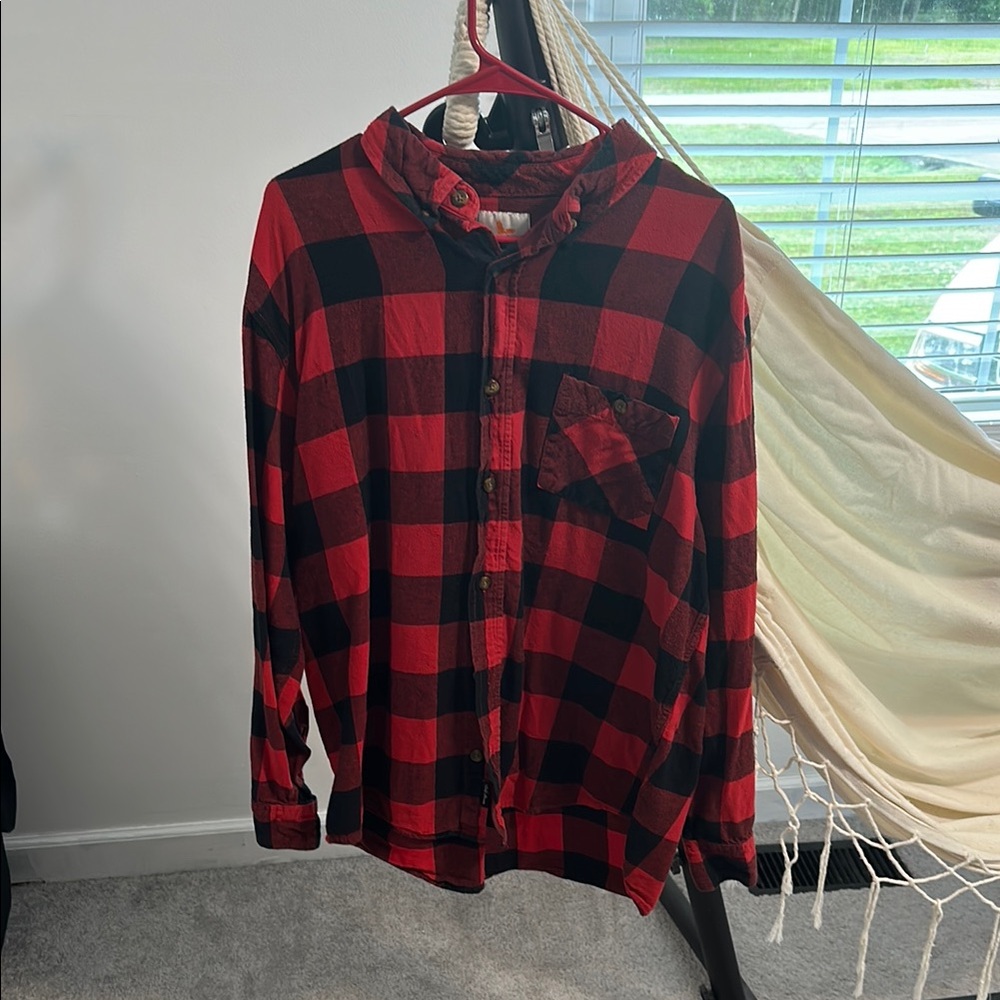 Red and Black Plaid Men's Shirt